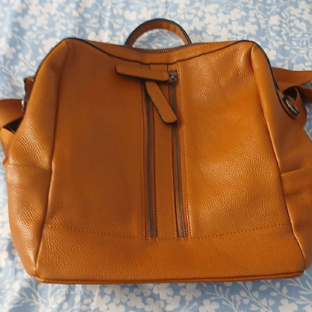 Tan Leather Backpack